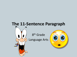 The 11-Sentence Paragraph
