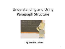 Chapter 11: Understanding Paragraph Structure