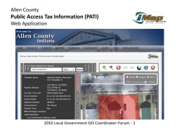 Public Access Tax Information (PATI)