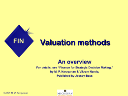 Valuation methods