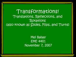 Transformations! Translations, Reflections, and Rotations