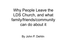 Why People Leave the LDS Church