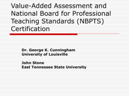 Value-Added Assessment and National Board for Professional