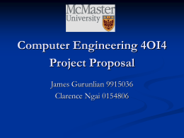 Computer Engineering 4OI4 Project Proposal