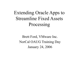 Extending Oracle Apps to Streamline Fixed Assets