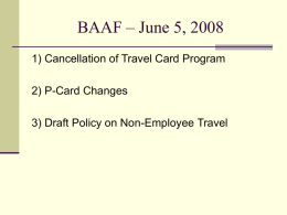 Cancellation of Travel Card Program
