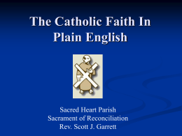 Sacrament Reconciliation - Sacred Heart Catholic Church