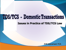 TDS/TCS Domestic Transactions