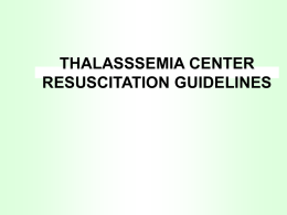 THALASSSEMIA CENTER CRASH CALL RESUSCITATION