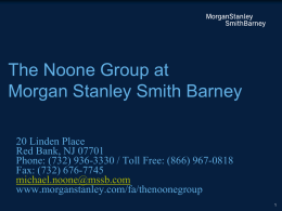 The Noone Group - Morgan Stanley Locator