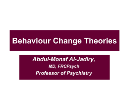 Behaviour Change Theories