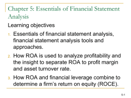 Chapter 5 Essentials of Financial Statement Analysis