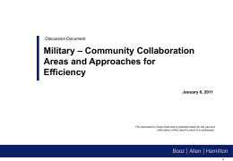 Community Collaboration Areas and Approaches for Efficiency