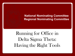 Regional Nominating Committee - Delta Sigma Theta Sorority, Inc