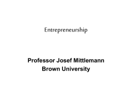 Entrepreneurship - Brown University
