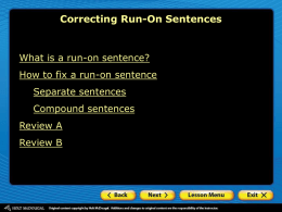 Lesson 2 Correcting Run