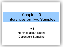 Chapter 10 Inferences on Two Samples