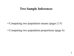 Two Sample Inferences for Means