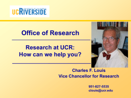 Research at UCR