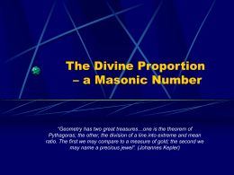 The Golden Ratio – a Masonic Number