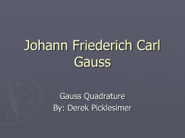 Johann Friederich Carl Gauss