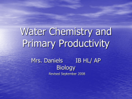 Water Chem and Primary Productivity PPT