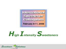 High Intensity Sweeteners - Sweetener Users Association