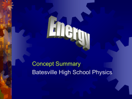 kinetic energy - Batesville Community School