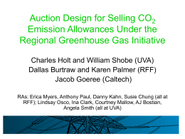 RGGI Auction Experiments - Regional Greenhouse Gas Initiative