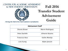 Transfer Student Advisor Script