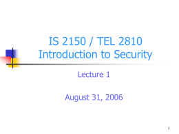 Lecture 1 - School of Information Sciences