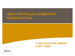 jmpd portfolio committee on police presentation
