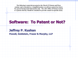 Software: To Patent or Not?