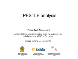 pestle analysis - United Nations University Fisheries Training
