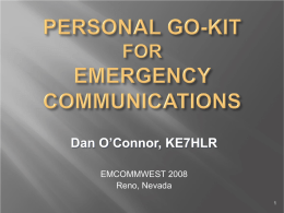 personal go-kit for emergency communications