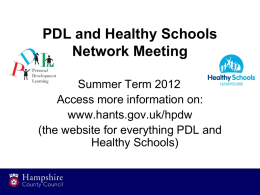 PDL and Healthy Schools Network Meeting