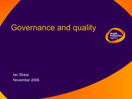 Governance and Quality