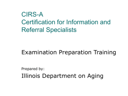 CIRS-A Certification for Information and Referral Specialists