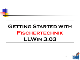 Getting Started with FischerTechnik LLWin 3.0