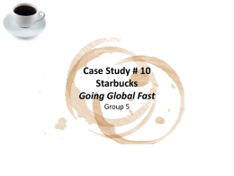 Starbucks Case Study Background