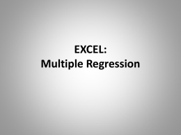EXCEL: Multiple Regression