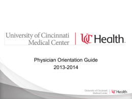 UC Medical Center Physician Orientation module