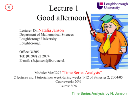 PowerPoint Presentation - Time Series Analysis