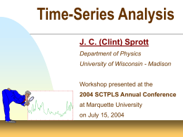 Time-Series Analysis - University of Wisconsin–Madison
