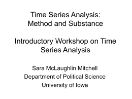 Time Series Analysis - Social Science Research Commons