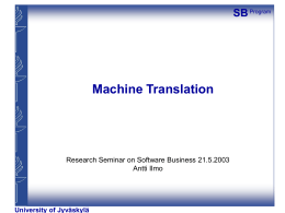 Problems of Machine Translation