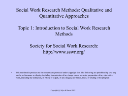 Introduction to Social Work Research Methods