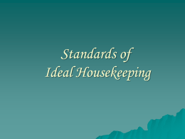 Standards of Ideal Housekeeping