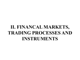 I. INTRODUCTION TO SECURITIES TRADING AND MARKETS