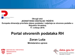 Portal otvorenih podataka - Povjerenik za informiranje